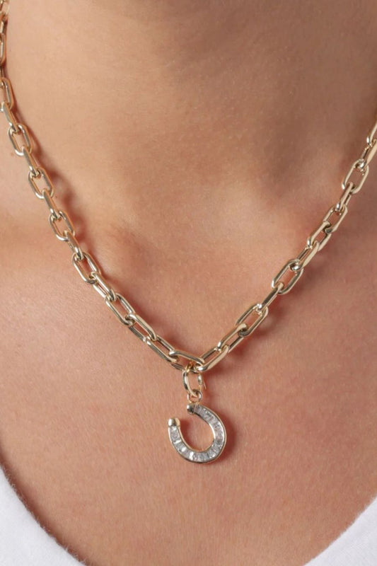 Baguette Horseshoe Hinged Charm