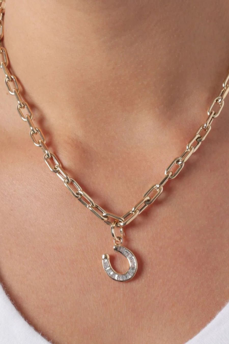 Baguette Horseshoe Hinged Charm