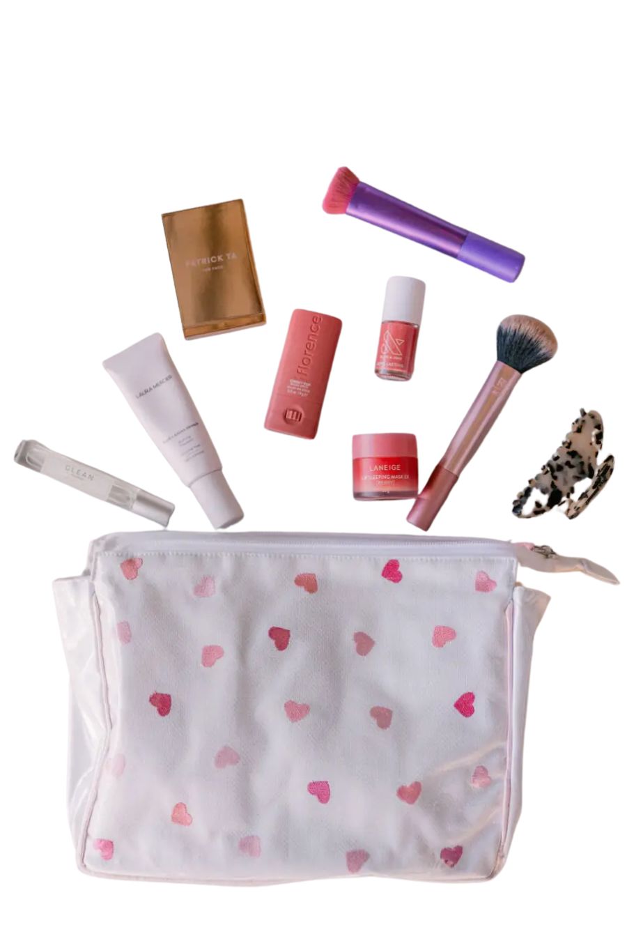 Josie Heart Large Makeup Bag in Pink