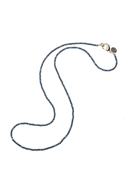 Diamond Cut Double Wrap Kyanite Beaded Necklace