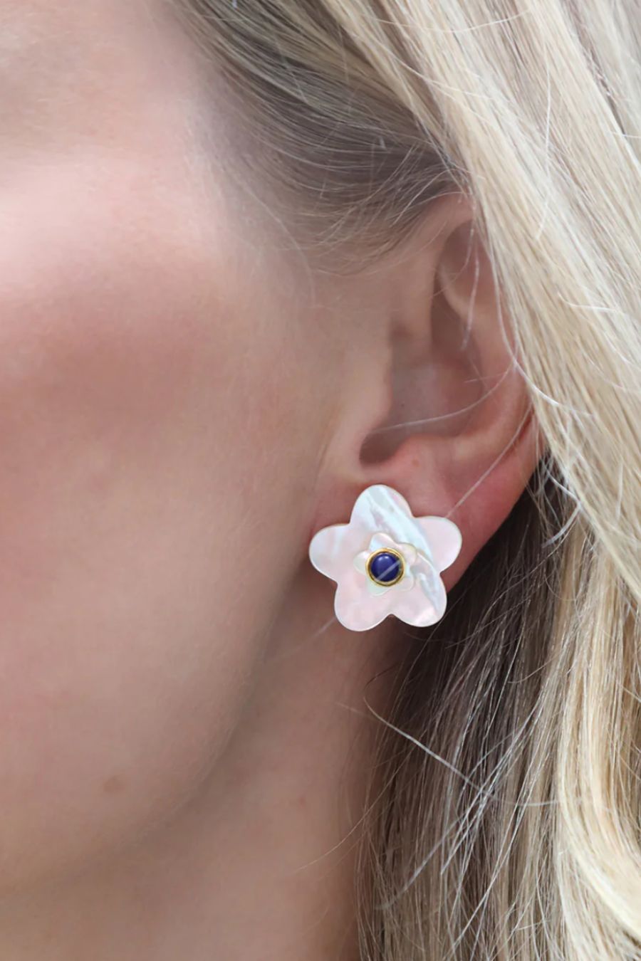 Azalea Stacked Stud with Lapis