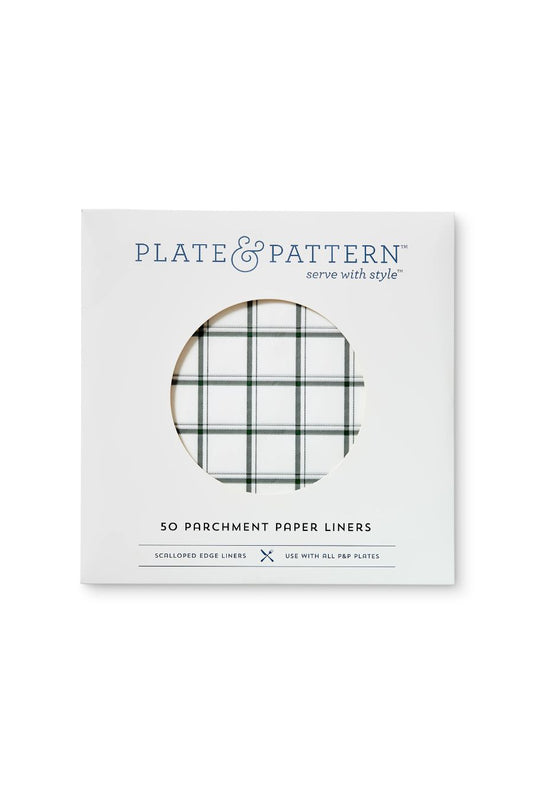 "Tahoe Pine" Green Plaid Flat Plate Liners