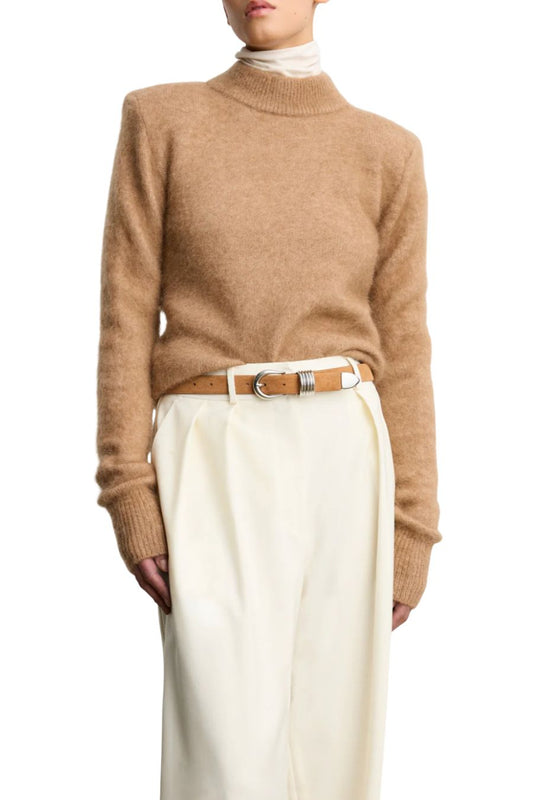 Hollyhock Suede in Caramel & Silver