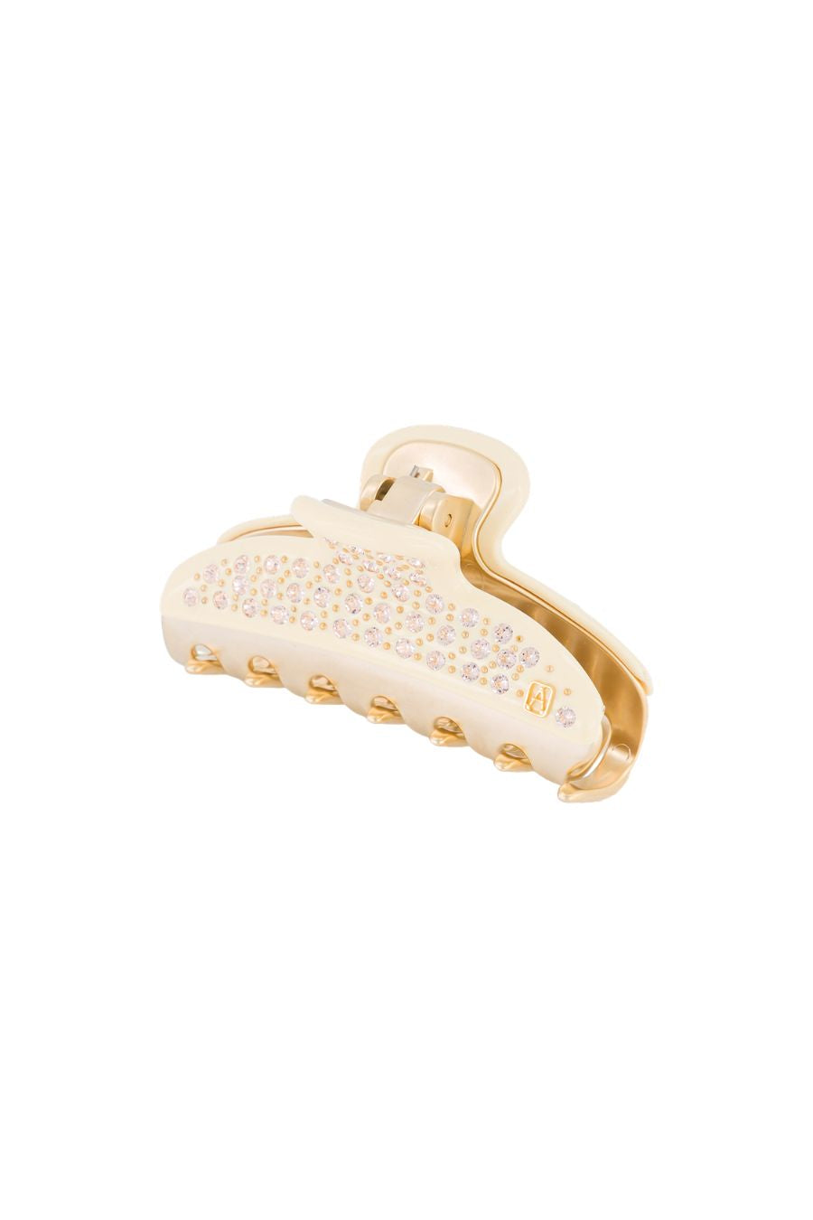 Vendome Medium Clip in Ivory/Crystal