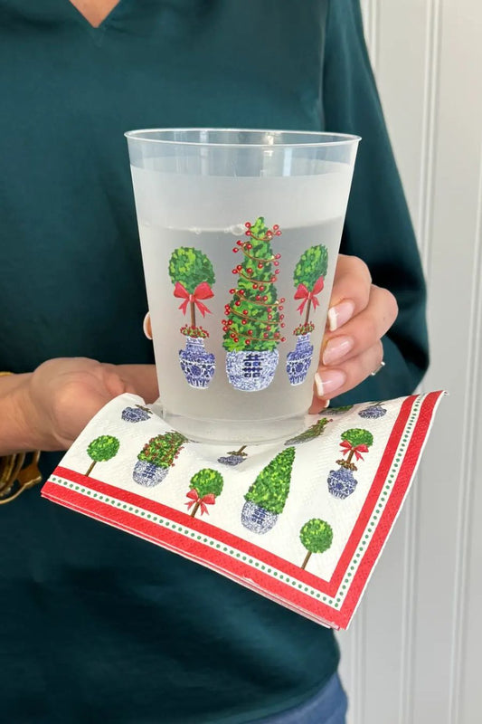 Paper Cocktail Napkins | Christmas Topiaries