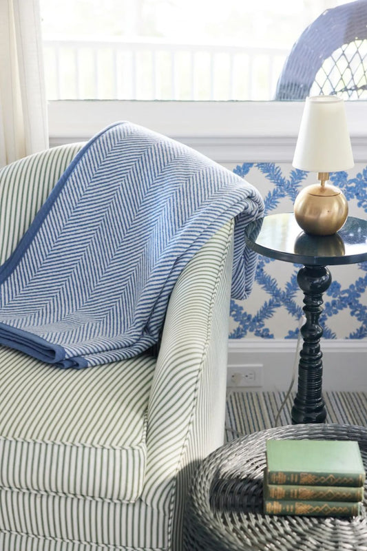 Harborview Herringbone Cornflower Blanket