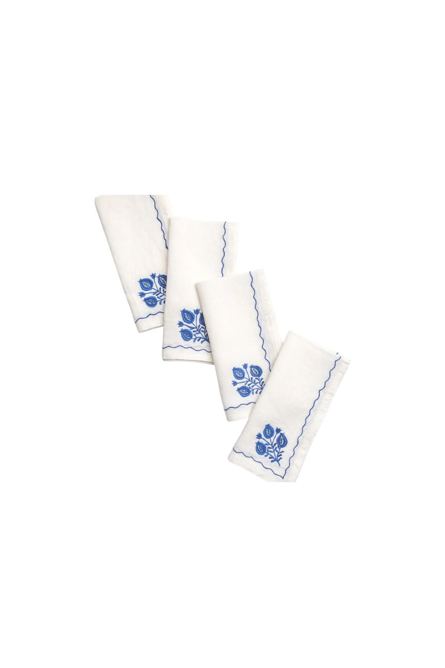 Pomegranate Trio Cobalt Linen Napkin | Set of 4