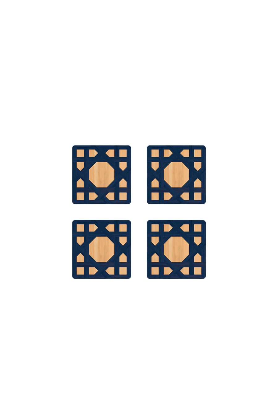 Epoch Square Coaster Sets in Navy Blue