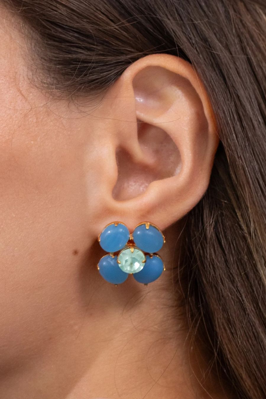 Quinn Earrings in Blue Chalcedony