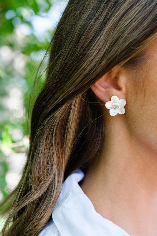 Azalea Stacked Stud in White