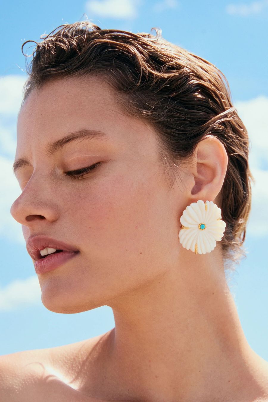 New Bloom Studs in Pearl