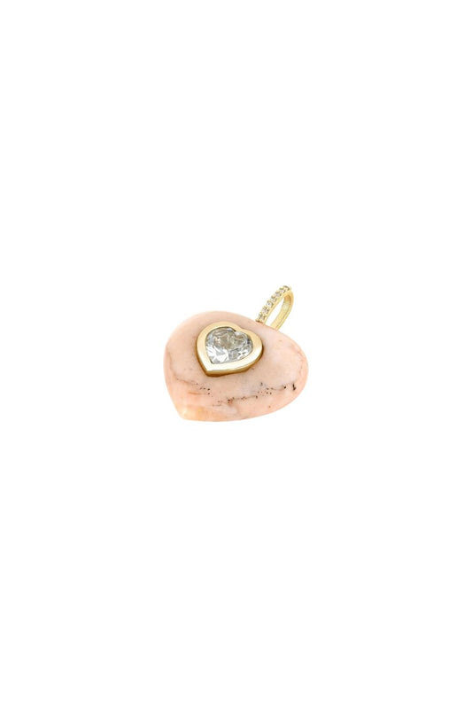 Pink Opal Heart Pendant