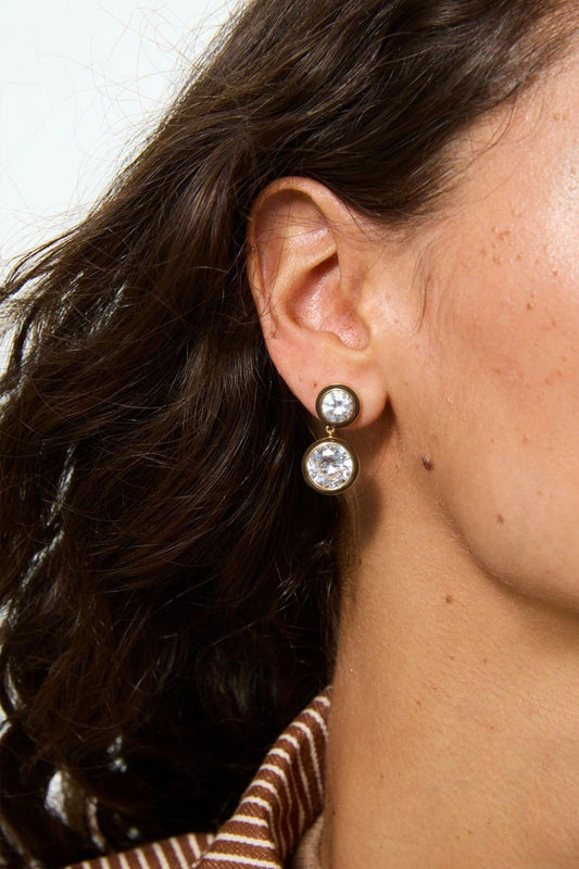 The Cubic Double Drop Earrings