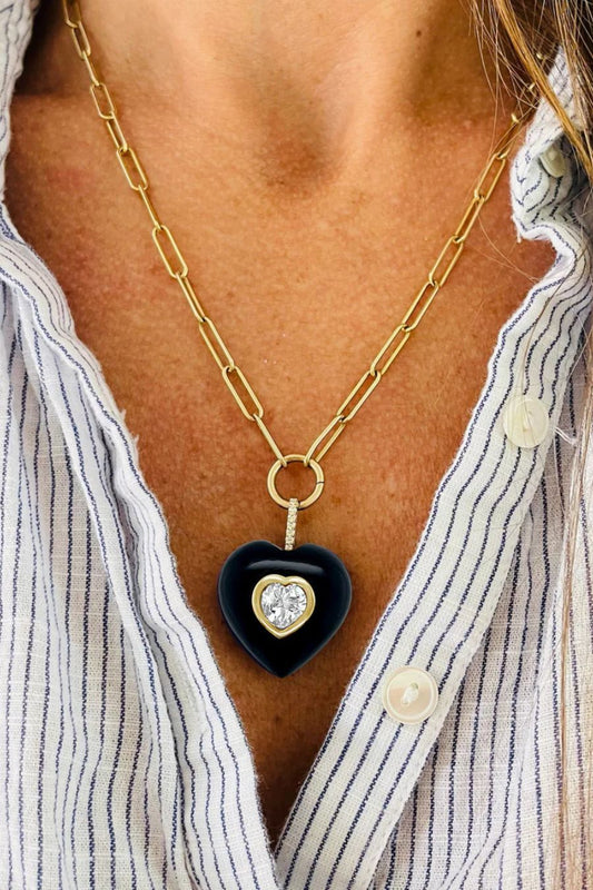 Black Onyx Heart Pendant