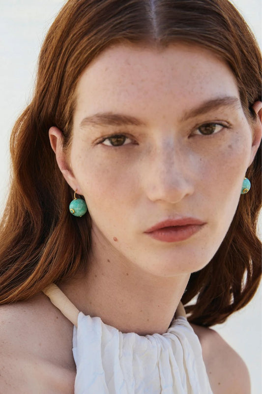Comet Earrings in Amazonite