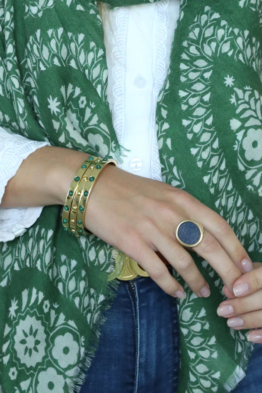 Stella Bangle in Malachite