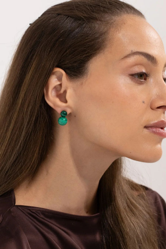 Cara Earrings in Malachite