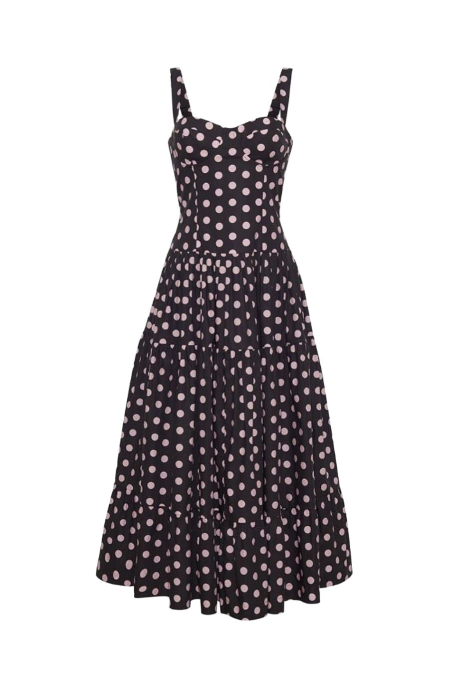 Santiago Midi Dress in Joelle Dot Brown