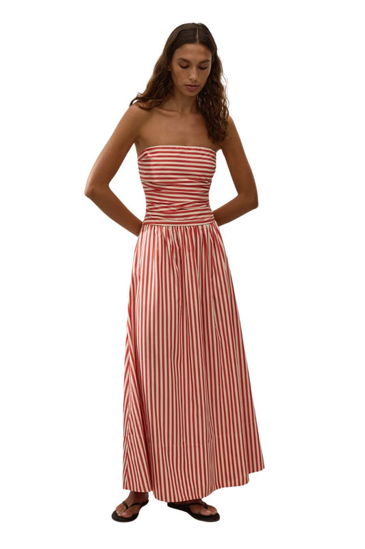 Vera Maxi Dress Orozco Stripe Dusty Tomato
