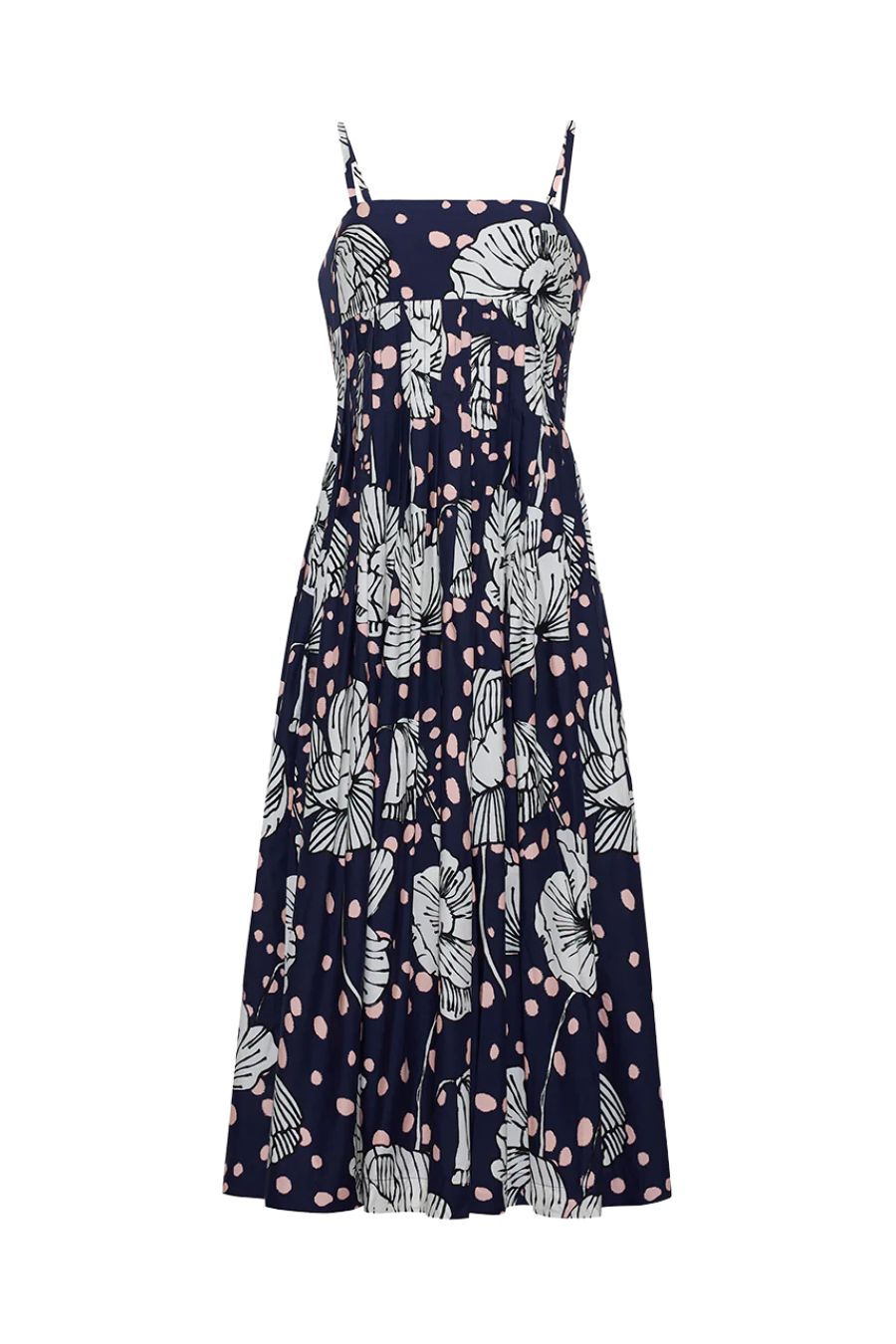 Sea Island Dress in Dotted Flora Navy Bunny and Babe Winnetka Sea Island Dress in Dotted Flora Navy Bunny and Babe Winnetka