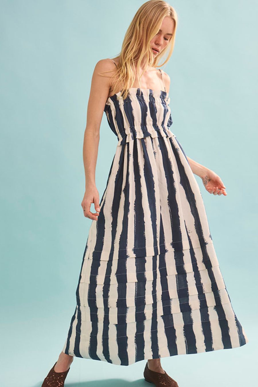 Larkin Dress in Lighthouse Stripe Navy