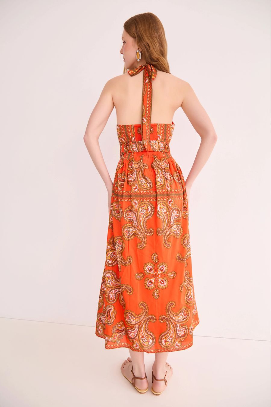 Dena Dress in Sierra Paisley Orange