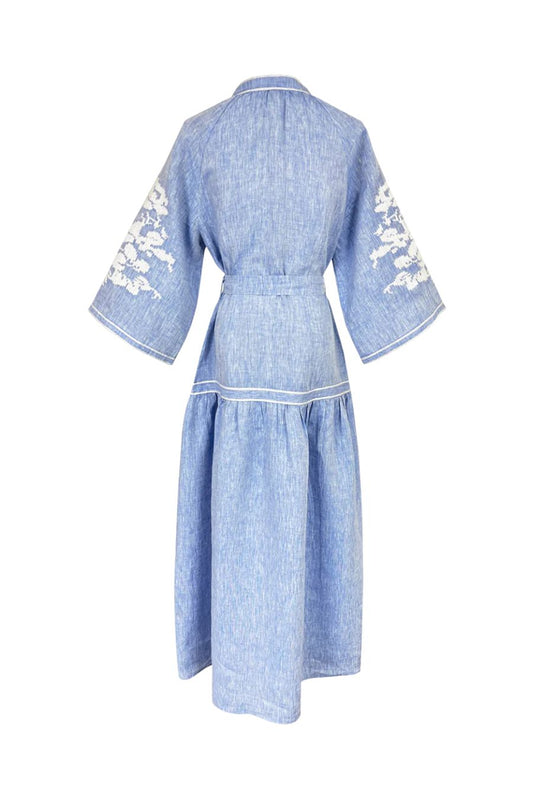 Swan Dress in Light Denim