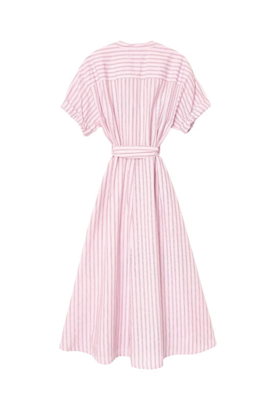 Liora Dress in Blush Cherry Stripe