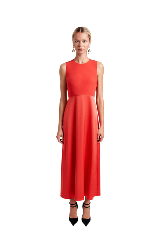 Allina Dress in Tomato Red