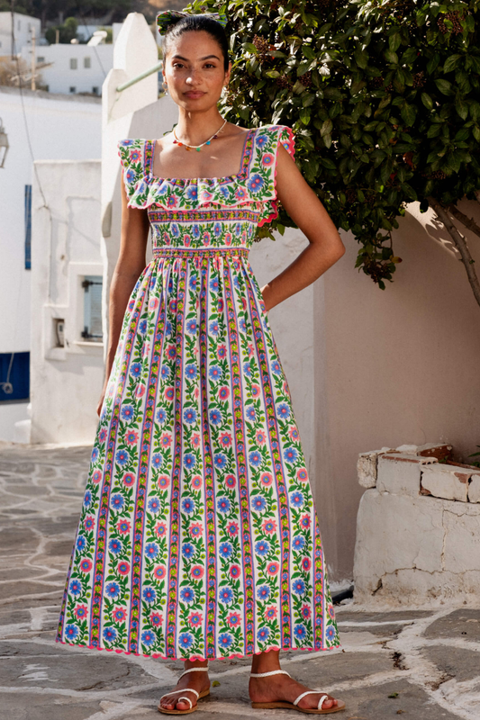 Folk Border Carrie Dress