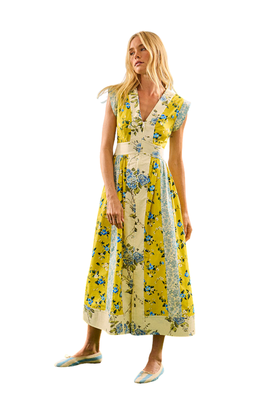 April Midi Dress in Meadow Mix