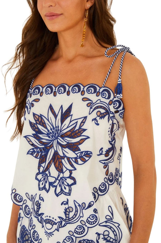 Off-White Garden Tiles Tassels Richelieu Blouse