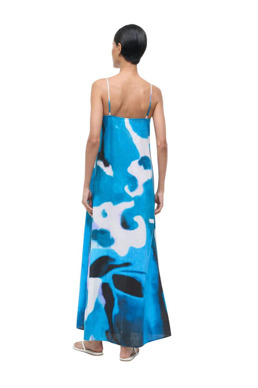 Laura Linen Dress in Blue Haze