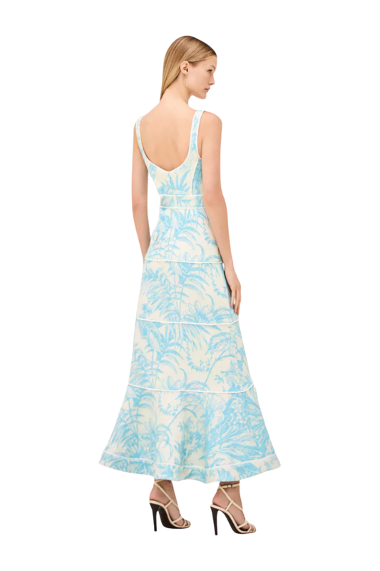 Kayleen Dress in Aqua Palm