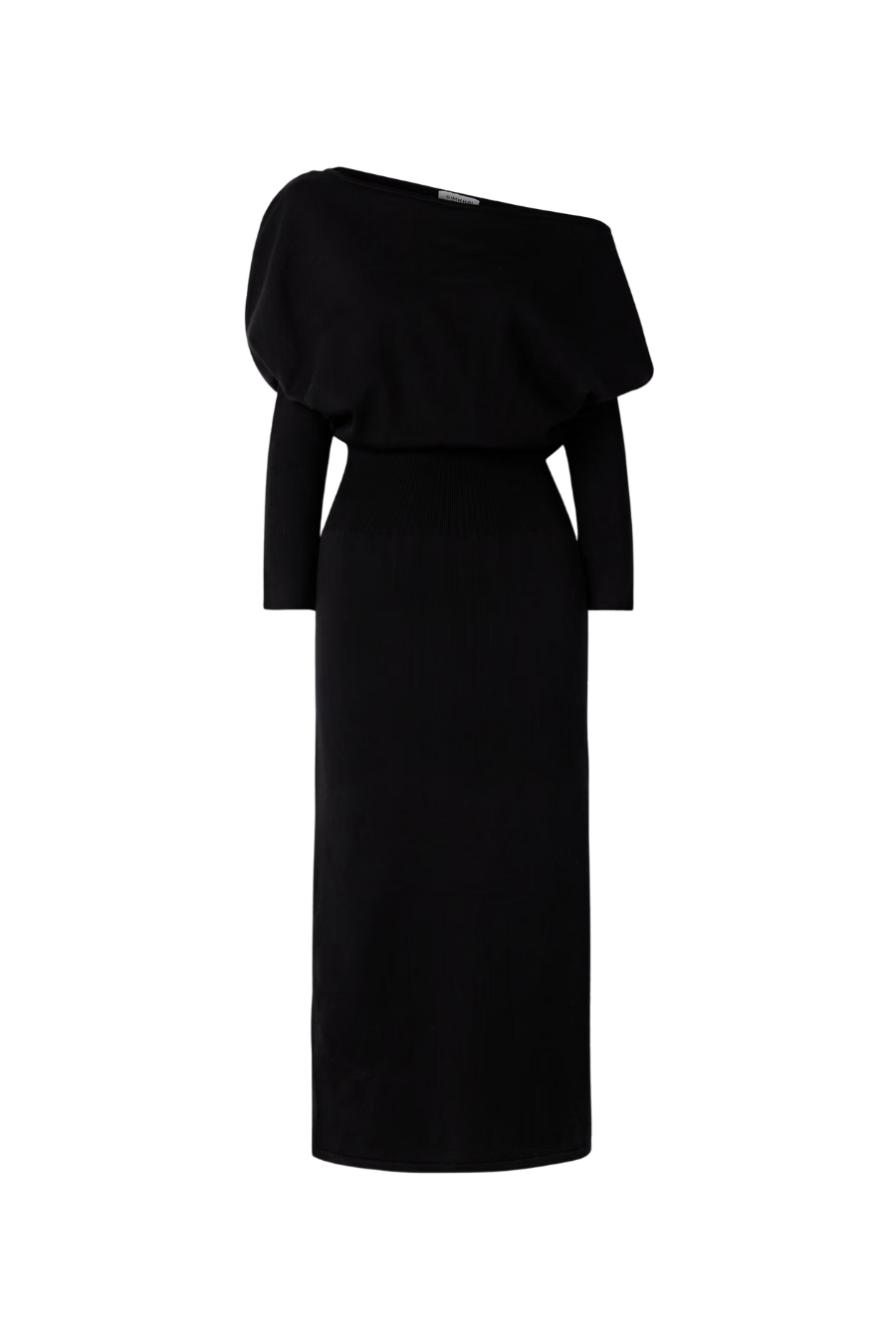 Janese Off Shoulder Midi Dress in Black