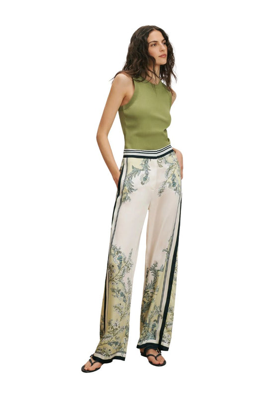 Grigore Pant in Light Pistachio Multi