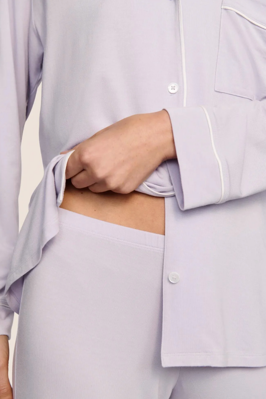 Gisele TENCEL™ Modal Long PJ Set in Thistle/Ivory