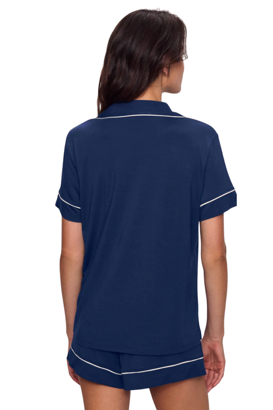 Gisele TENCEL™ Modal Shortie Short PJ Set in Navy/Ivory