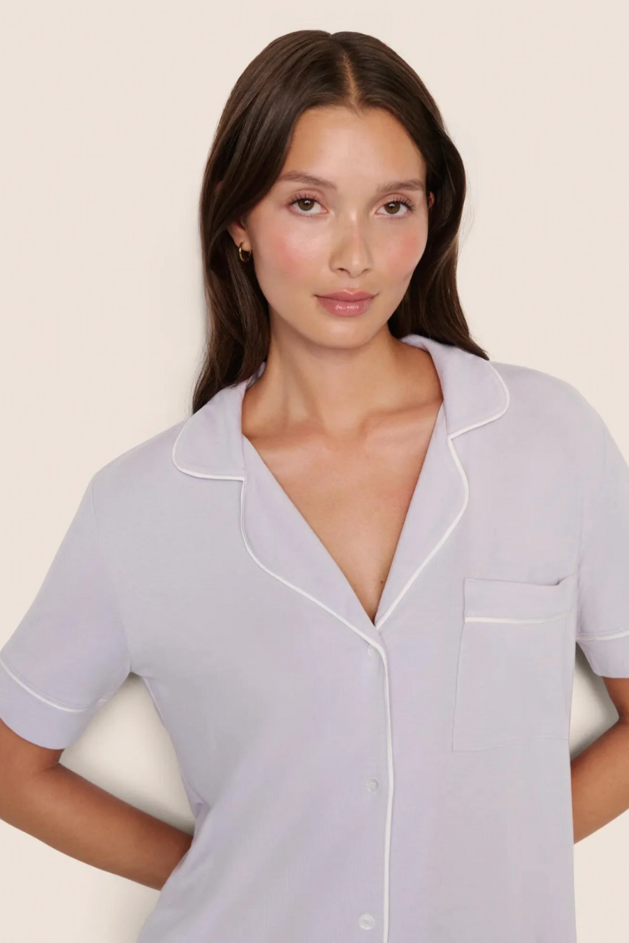 Gisele TENCEL™ Modal Short Sleeve & Pant PJ Set in Thistle/Ivory