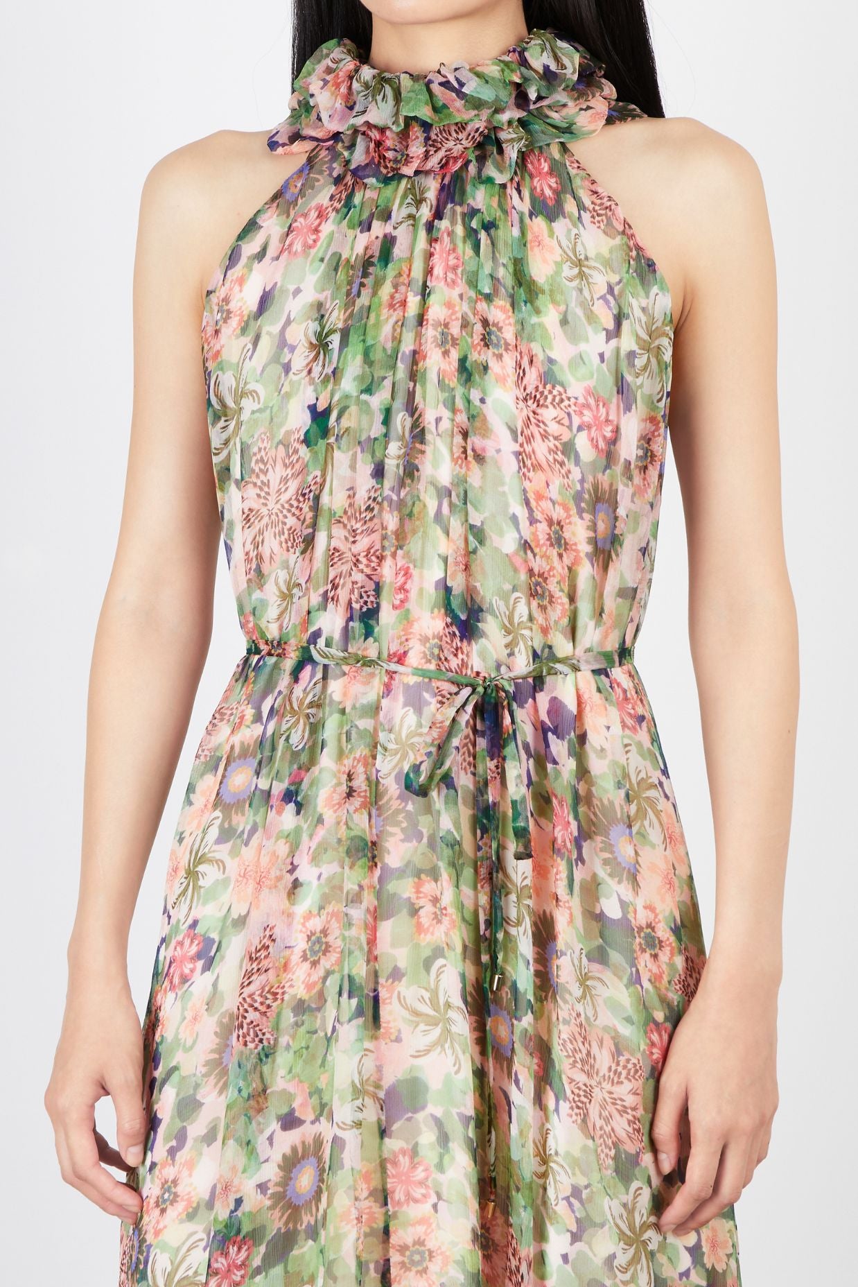 Iris Ruffle Dress in Rosette Meadow