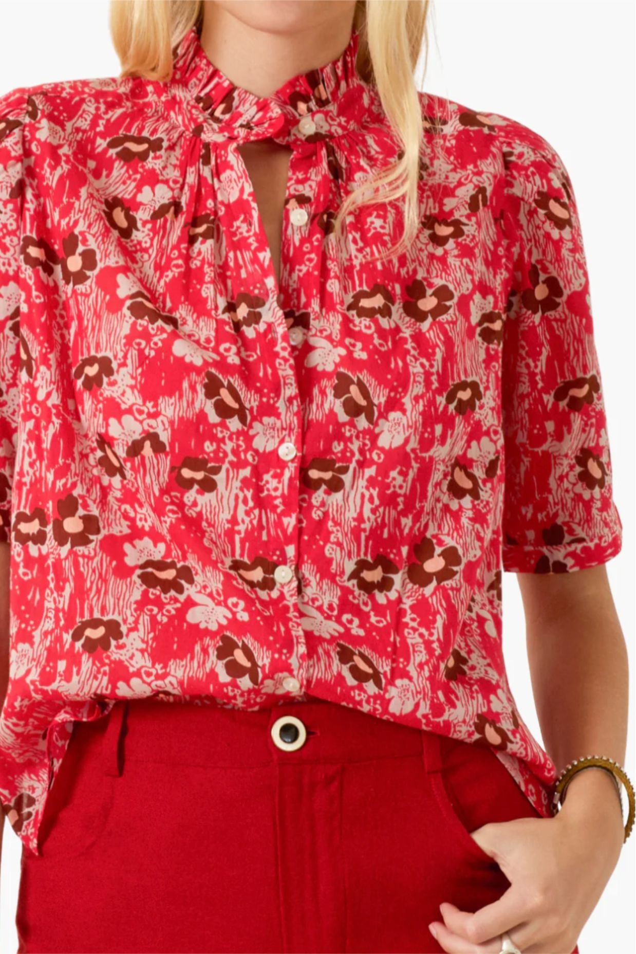 Winnie Rougewood Shirt in Medium Red