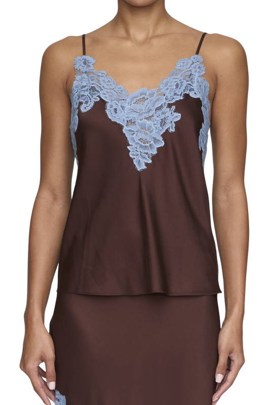 Hana Top in Ganache/French Blue