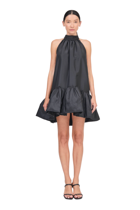Hope Bow Tie Mini Dress in Black