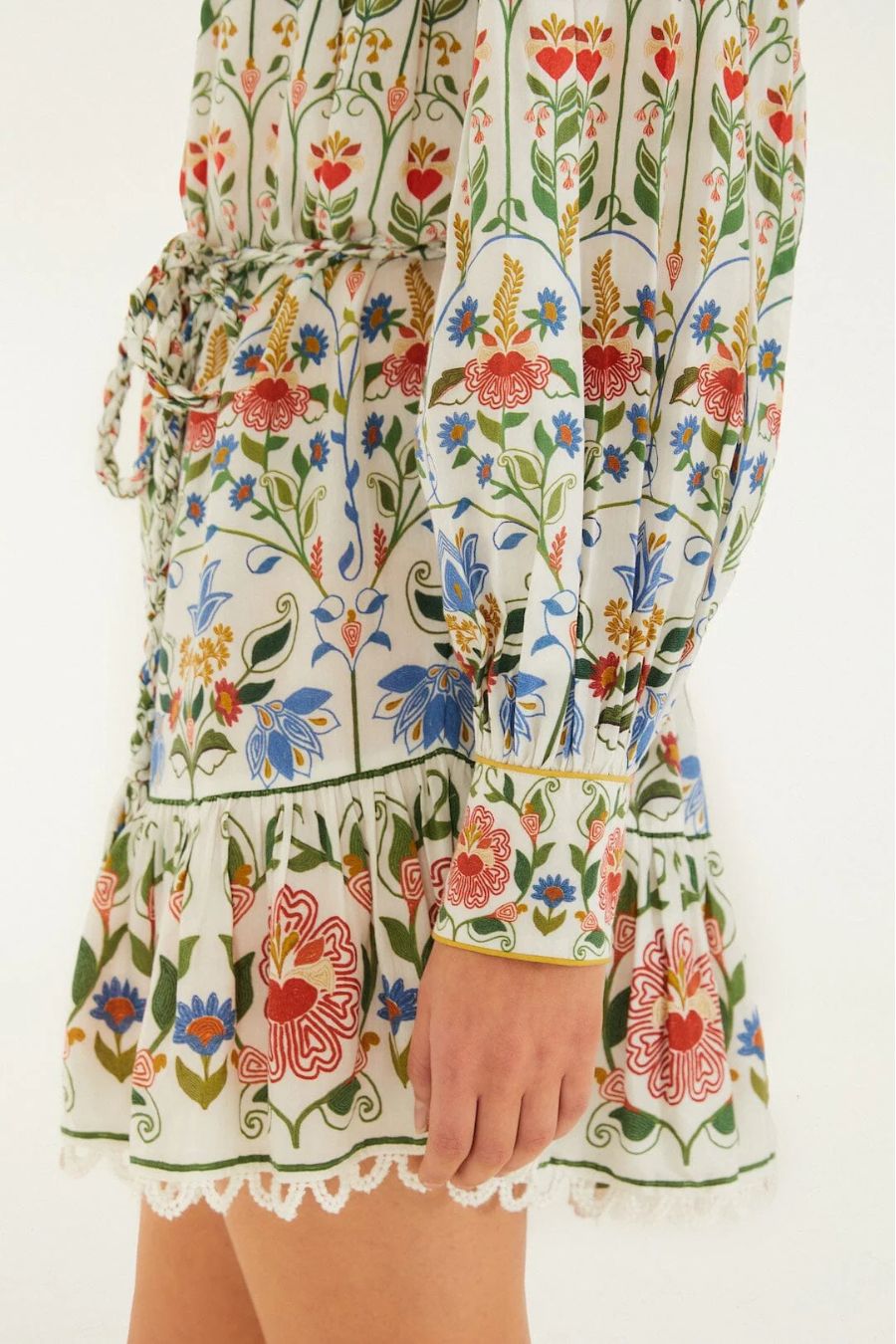 Stitch Garden Mini Dress in Off-White
