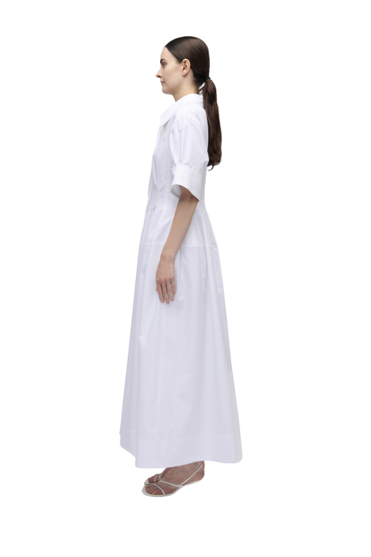 Mollie Shirt Dress in White