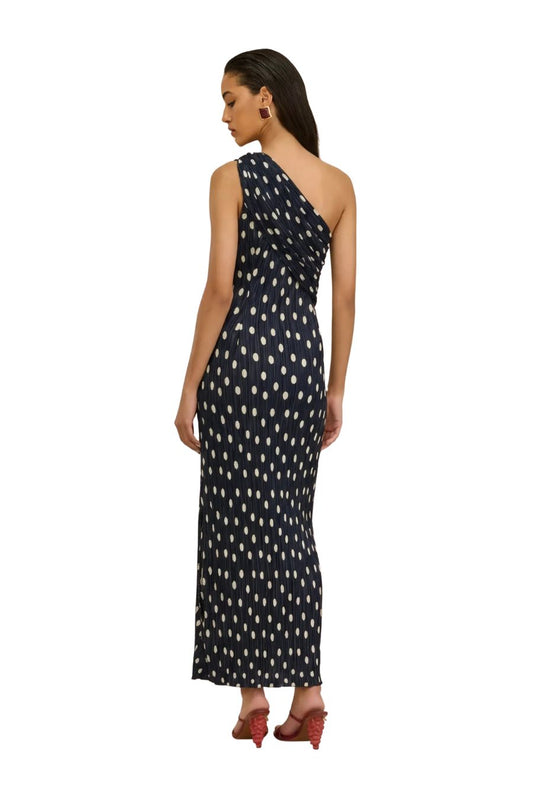 Terre Dress in Small Deep Dot Lake