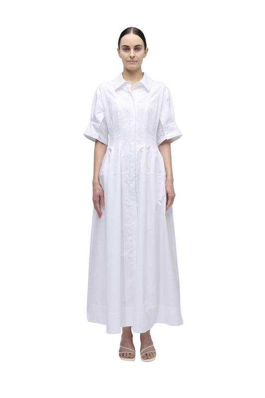 Mollie Shirt Dress in White