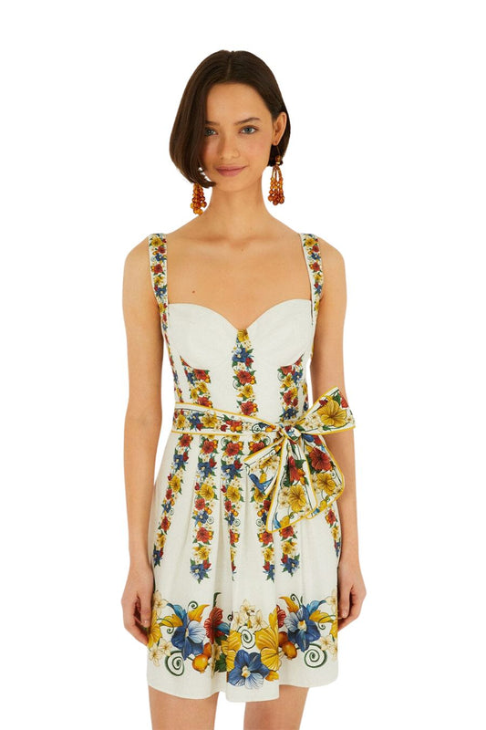 Tropi Mini Dress in Off-White