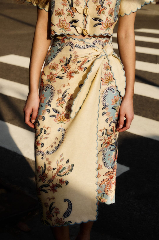 Boho Beauty Midi Skirt in Butter