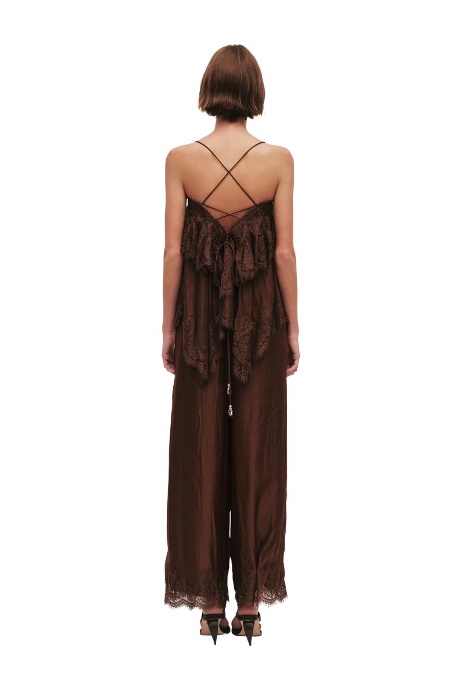 Ophelia Lace Pant in Chocolate